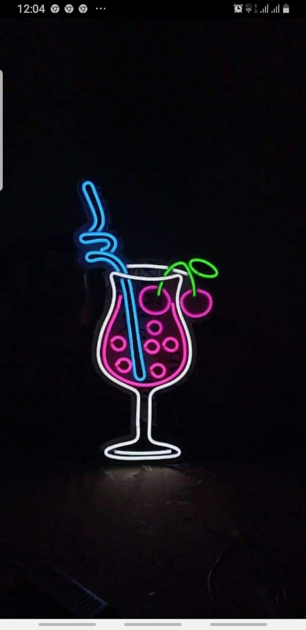 Glass of Cup created LED light
